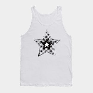 Dotty Star Graphic Star Black and White Tank Top